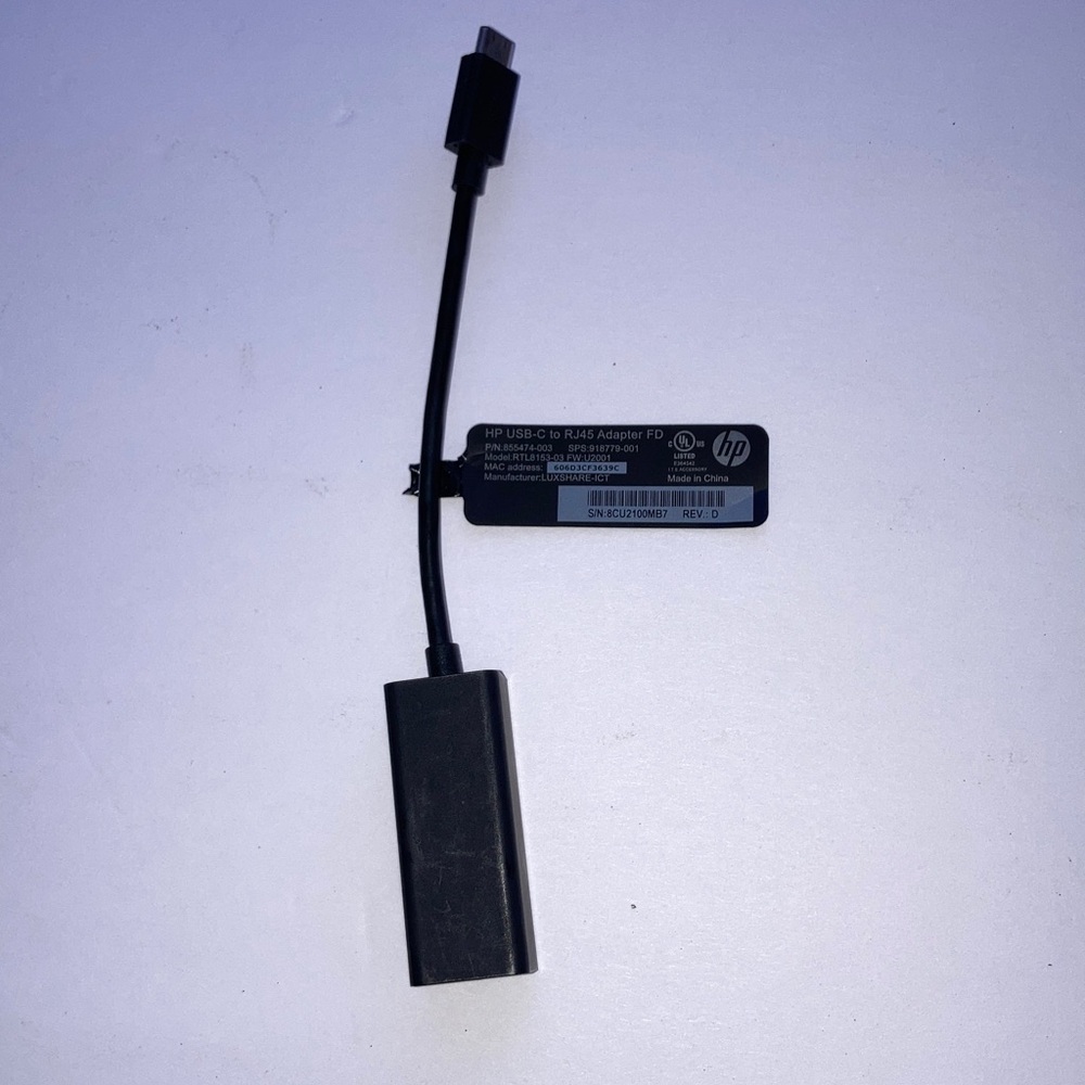 HEWLETT PACKARD USB-C to RJ45 Adapter NEW - Picture 7 of 12